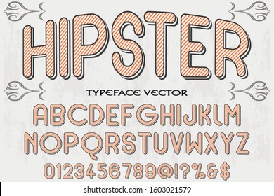 abc Font alphabet Script Typeface handcrafted handwritten vector label design old style.Shadow Effect.vintage Hand Drawn.Retro Typography.Vector Illustration.
