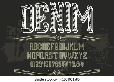 abc Font alphabet Script Typeface handcrafted handwritten vector label design old style.Shadow Effect.vintage Hand Drawn.Retro Typography.Vector Illustration.
