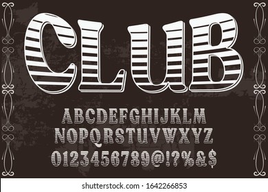 abc Font alphabet Script Typeface handcrafted handwritten vector label design old style.Shadow Effect.vintage Hand Drawn.Retro Typography.Vector Illustration. moon