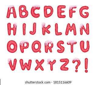 ABC Font graphic jam Strawberry   set illustration.