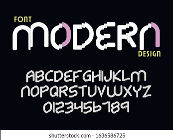 abc font new style font design, alphabet letters and numbers, vector illustration