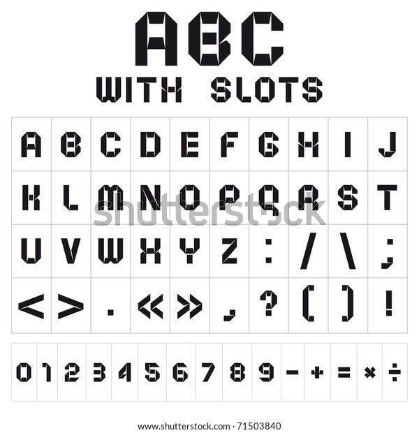 Abc Font Slots Black On White Stock Vector Royalty Free