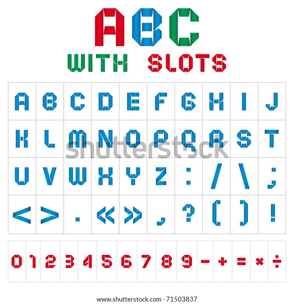 Abc Font Font Slots Roman Alphabet Stock Vector Royalty Free