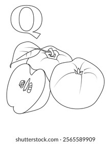 Abc fruits and vegetables coloring book page