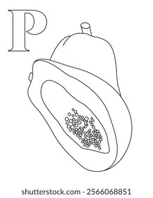 abc fruits and vegetables coloring book page