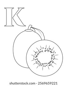 abc fruits and vegetables coloring book page