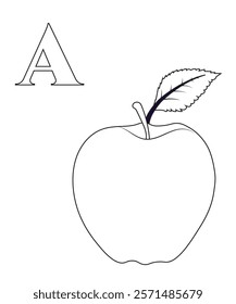 abc fruits and vegitables coloring book page