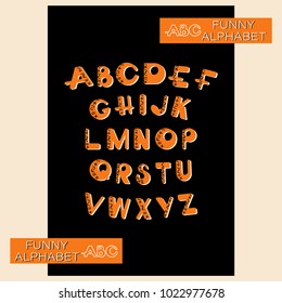 ABC. FUNNY ALPHABET. Design a bright font and an alphabet of capital letters for children using mathematical symbols