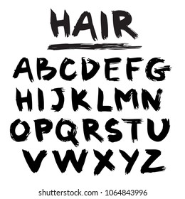 ABC hand drawn font. Modern brush lettering. Calligraphy alphabet on a white background