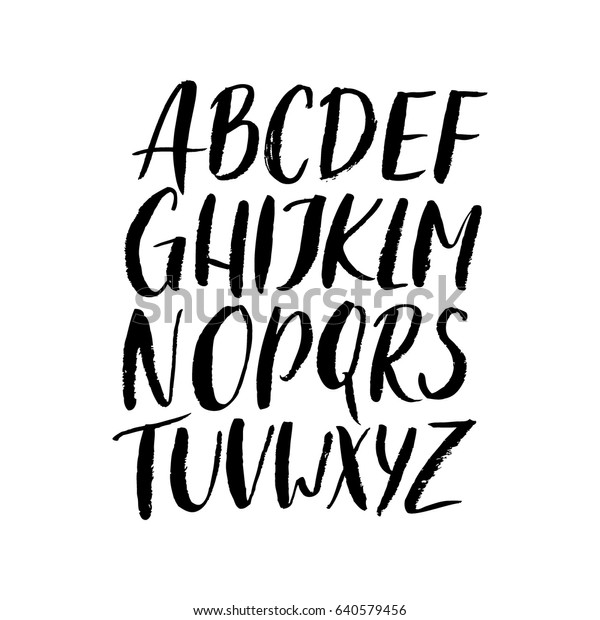Download Abc Hand Drawn Font Textured Uppercase Stock Vector Royalty Free 640579456 Yellowimages Mockups