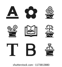 abc icon. 9 abc vector icons set. flower, flowers and font icons for web and design about abc theme