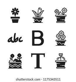 abc icon. 9 abc vector icons set. capital letter, handwriten alphabet and flower icons for web and design about abc theme