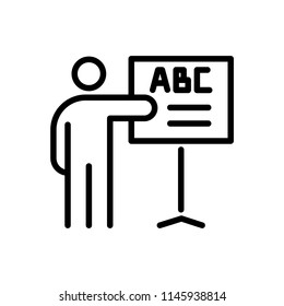 ABC icon alphabet simple flat style outline illustration.