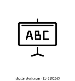 ABC icon alphabet simple flat style outline illustration.