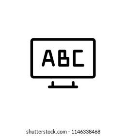 ABC icon alphabet simple flat style outline illustration.
