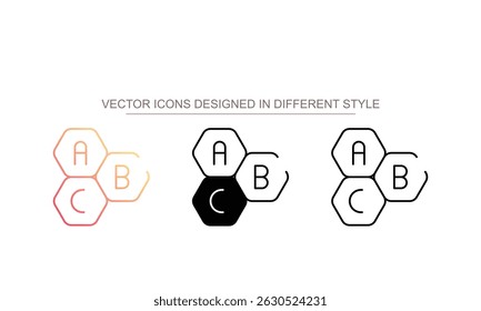 Diseño de icono ABC con fondo blanco Ilustración de stock