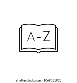 ABC icon. Element of knowledge for mobile concept and web apps. Thin line icon for website design and development app development. Premium icon on white background