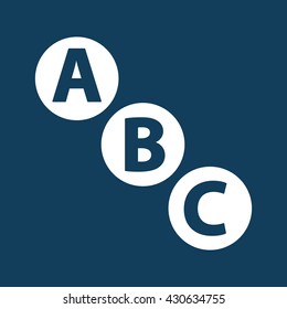 abc icon on color background