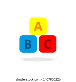 ABC icon on a rectangular box arranged in vector