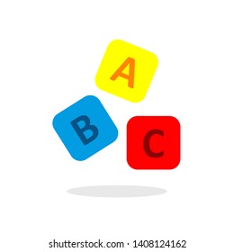 ABC icon on a rectangular box arranged in vector