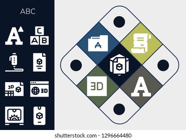  abc icon set. 13 filled abc icons. Simple modern icons about  - d, Font, Abc, Spell