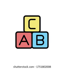 ABC icon. Simple color with outline vector elements of Children's day icons for ui and ux, website or mobile application