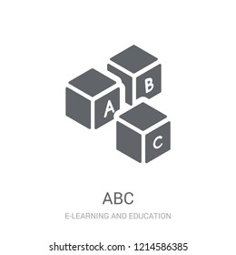 Abc icon. Trendy Abc logo concept on white background from E-learning and education collection. Suitable for use on web apps, mobile apps and print media.