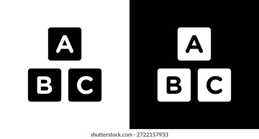Abc-Symbol, Vektorgrafik - Vektorsymbole mit schwarzem Stil in hoher Qualität
