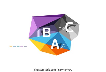 ABC infographics vector, geometric low poly abstract design
