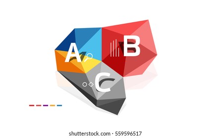 ABC infographics vector, geometric low poly abstract design