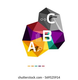 ABC infographics vector, geometric low poly abstract design