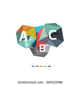 ABC infographics vector, geometric low poly abstract design