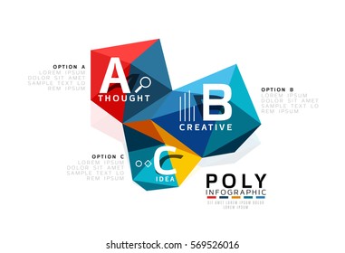 ABC-Infografik-Vektorgrafik, geometrisches, abstraktes, Low-Poly-Design
