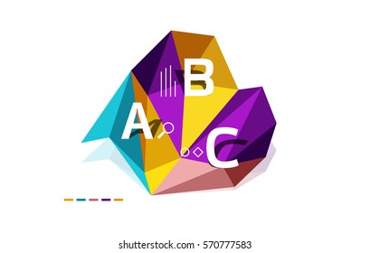 Vector de infografía ABC, diseño abstracto geométrico de baja polilla