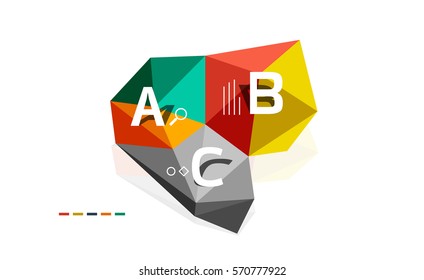 ABC infographics vector, geometric low poly abstract design