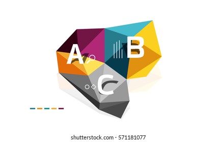 ABC infographics vector, geometric low poly abstract design
