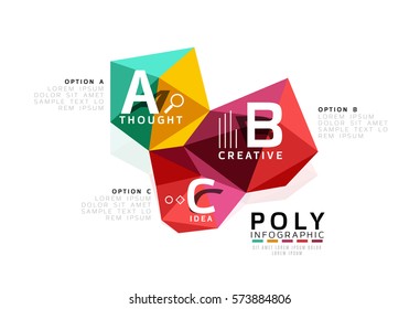 ABC-Infografik-Vektorgrafik, geometrisches, abstraktes, Low-Poly-Design