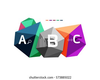 ABC infographics vector, geometric low poly abstract design