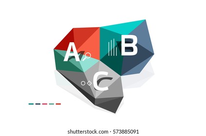 Vector de infografía ABC, diseño abstracto geométrico de baja polilla