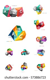 Vector de infografía ABC, diseño abstracto geométrico de baja polilla