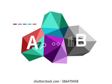 Vector de infografía ABC, diseño abstracto geométrico de baja polilla