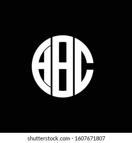 ABC initial letters looping linked circle elegant logo 