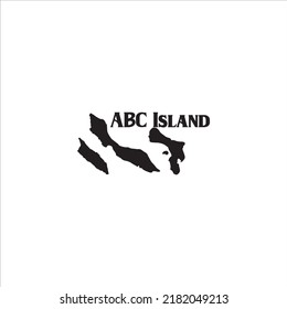 ABC Island map and black lettering design on white background