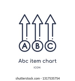 abc item chart icon from user interface outline collection. Thin line abc item chart icon isolated on white background.