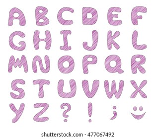 ABC. Kids funny alphabet. Vector