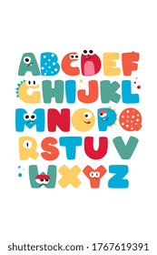 Vector de afiches para niños ABC. Vector de afiches de pared de alfabeto para niños
