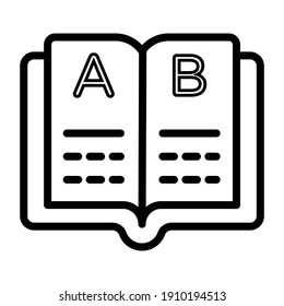 Abc Learning Icon, Vector Design Of English Book