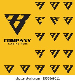abc  letter based logo. delta triangle shape vector
alphabet set