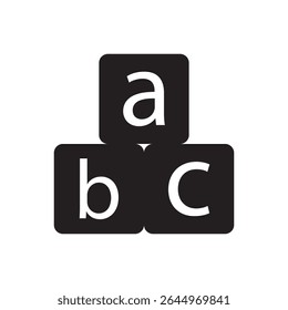  Ícone de bloco de carta ABC. Blocos alfabéticos para aprendizagem precoce e conteúdo infantil.