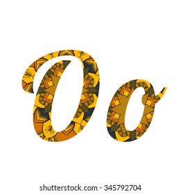 ABC letter with flower mandala in vector